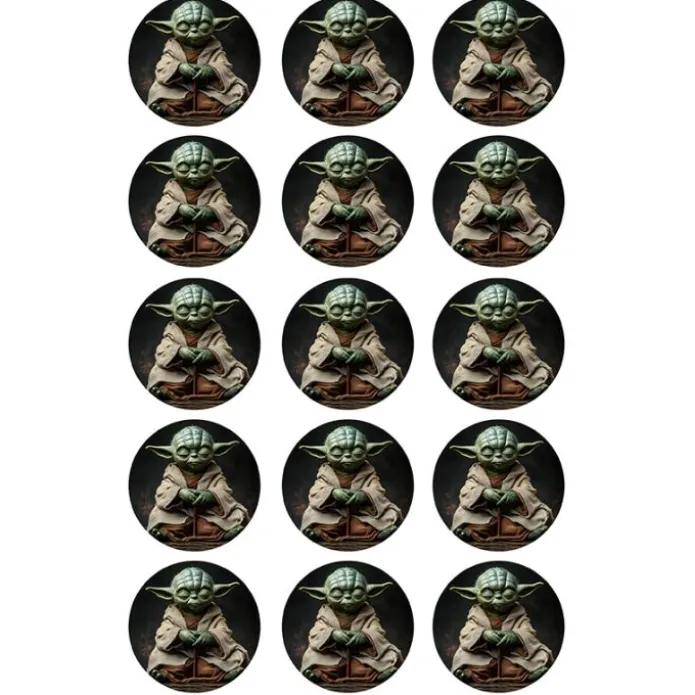 Papel de azúcar de Yoda 1 - 5 cm (15) - María Lunarillos