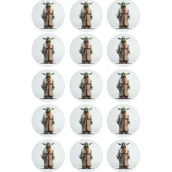 Papel de azúcar de Yoda 2 - 5 cm (15) - María Lunarillos