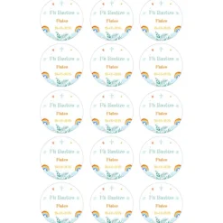 Papel de azúcar - 15 diseños iguales en Círculos de 5 cm Nombre y fecha Mi Bautizo 1 - Impresión comestible personalizada