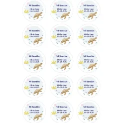 Papel de azúcar - 15 diseños iguales en Círculos de 5 cm Nombre y fecha Mi Bautizo 3 - Impresión comestible personalizada
