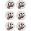 Papel de azúcar - 6 diseños iguales en Círculos de 8 cm Foto y Rótulo Diseño 1 - Impresión personalizada