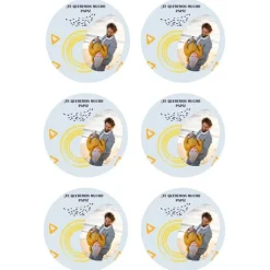 Papel de azúcar - 6 diseños iguales en Círculos de 8 cm Foto y Rótulo Diseño 2 - Impresión personalizada