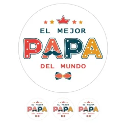 Papel de azúcar El mejor papá del mundo 20 cm - María Lunarillos