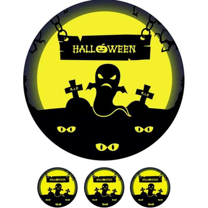 Papel de azúcar fantasma y tumbas Halloween 20 cm - María Lunarillos