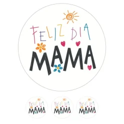 Papel de azúcar Feliz día Mamá 20 cm - María Lunarillos