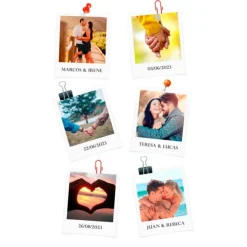 Papel de azúcar - 6 fotos diferentes con Nombres o Fecha 5 cm Moments - Impresión comestible personalizada