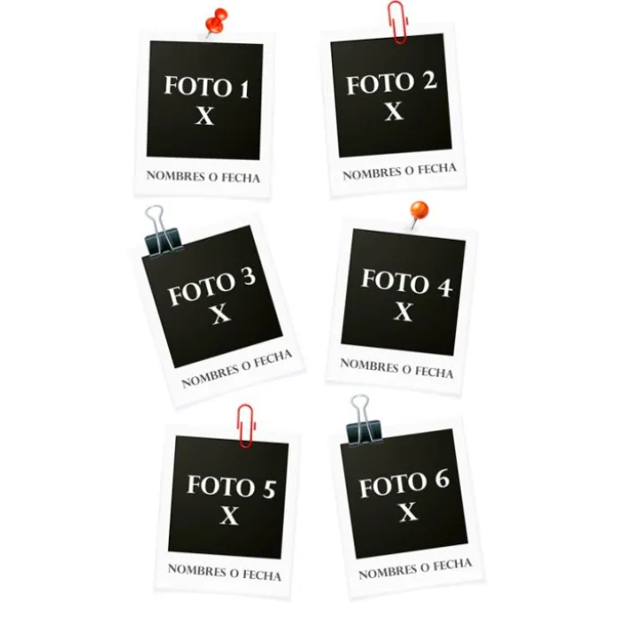 Papel de azúcar - 6 fotos diferentes con Nombres o Fecha 5 cm Moments - Impresión comestible personalizada