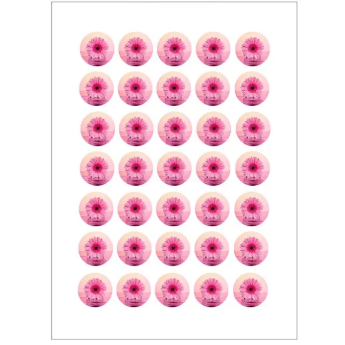 Papel de azúcar - 35 fotos iguales en Círculos de 3 cm - Impresión comestible personalizada