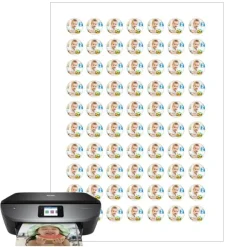 Papel de azúcar - 70 fotos iguales en Círculos de 2 cm - Impresión comestible personalizada
