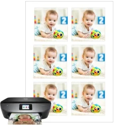 Papel de azúcar - 6 fotos iguales en Cuadrados de 8 cm - Impresión comestible personalizada
