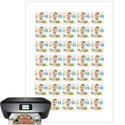 Papel de azúcar - 35 fotos iguales en Cuadrados de 3 cm - Impresión comestible personalizada
