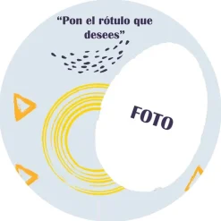 Papel de azúcar - Foto y Rótulo Diseño 2 - 20 cm - Impresión personalizada