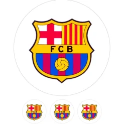Papel de azúcar fútbol Escudo Barcelona 20 cm - María Lunarillos