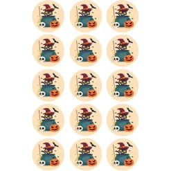 Papel de azúcar Gato Halloween - 5 cm (15) - María Lunarillos