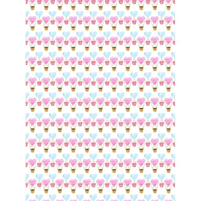 Papel de azúcar Globos de Corazones (A4) - María Lunarillos