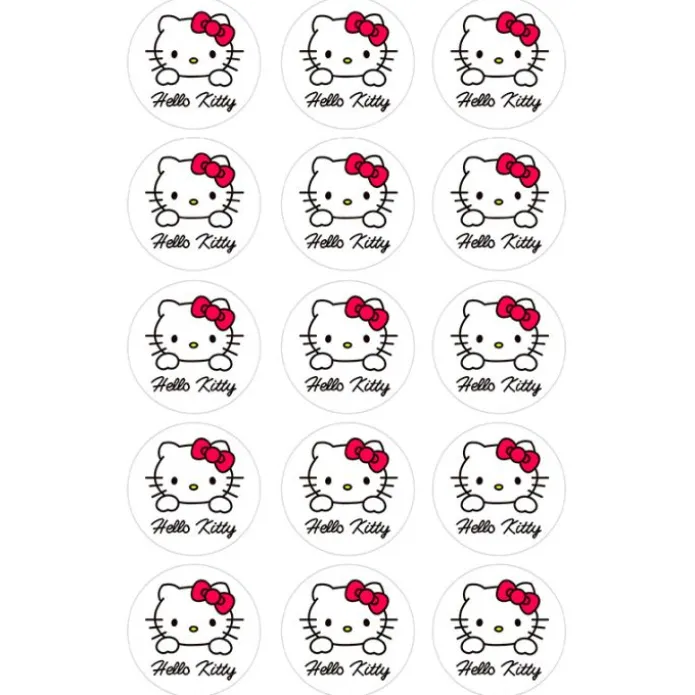 Papel de azúcar Hello Kitty 1 - 5 cm (15) - María Lunarillos