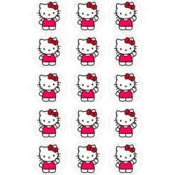 Papel de azúcar Hello Kitty 3 - 5 cm (15) - María Lunarillos