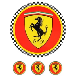 Papel de azúcar Logotipo Ferrari - 20 cm - María Lunarillos