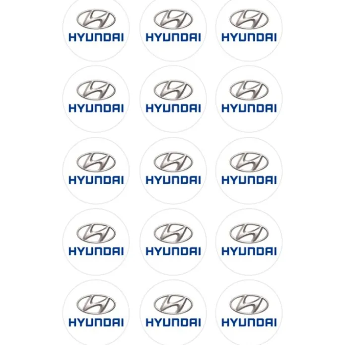 Papel de azúcar Logotipo Hyundai 5 cm (15) - María Lunarillos