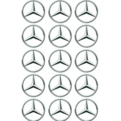 Papel de azúcar Logotipo Mercedes-Benz 5 cm (15) - María Lunarillos