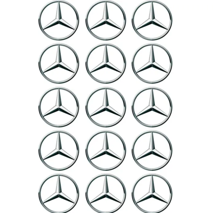 Papel de azúcar Logotipo Mercedes-Benz 5 cm (15) - María Lunarillos