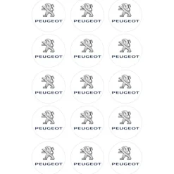 Papel de azúcar Logotipo Peugeot 5 cm (15) - María Lunarillos