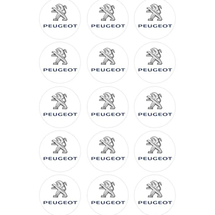 Papel de azúcar Logotipo Peugeot 5 cm (15) - María Lunarillos