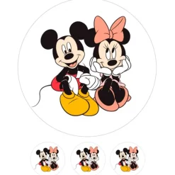 Papel de azúcar Mickey y Minnie Mouse 20 cm - María Lunarillos