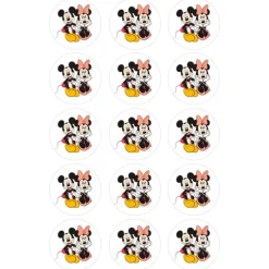 Papel de azúcar Mickey y Minnie Mouse 5 cm (15) - María Lunarillos