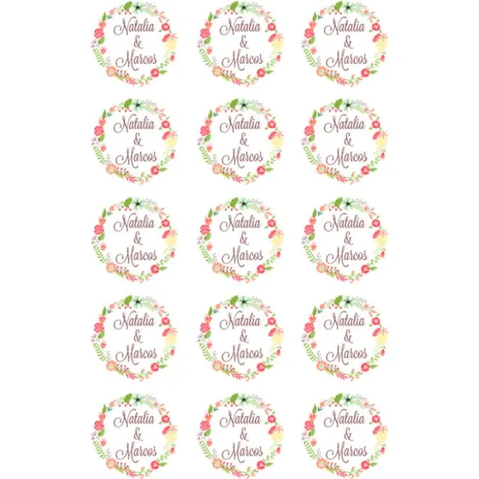 Papel de azúcar - Nombres nº 1 - Impresión comestible personalizada