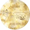 Papel de azúcar - Nombre y fecha Mi primera comunión 20 cm - Impresión comestible personalizada