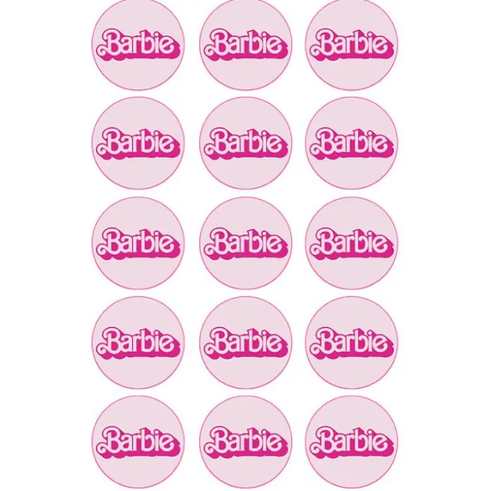 Papel de azúcar palabra Barbie 5 cm (15) - María Lunarillos