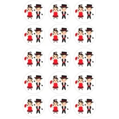 Papel de azúcar Pareja Flamencos 5 cm (15) - María Lunarillos