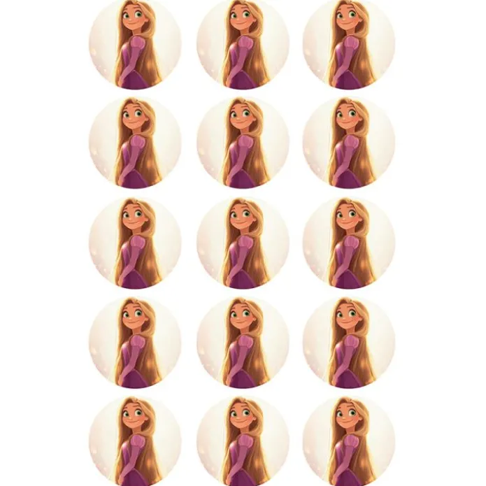 Papel de azúcar Rapunzel - 5 cm (15) - María Lunarillos