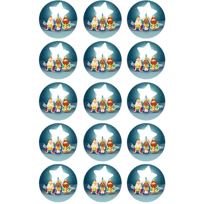 Papel de azúcar Reyes Magos 5 cm (15) - María Lunarillos