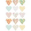 Papel de azúcar San Valentín corazones con flores estampadas 5 cm (15) - María Lunarillos