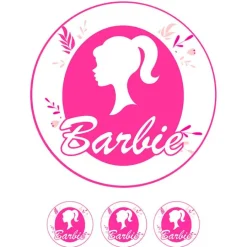 Papel de azúcar silueta Barbie 20 cm - María Lunarillos