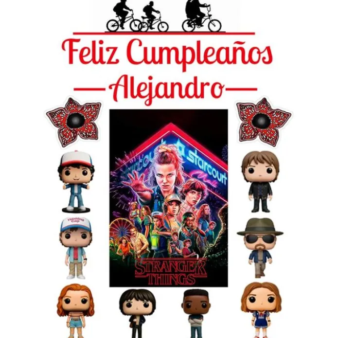 Papel de azúcar Stranger Things - Nombre y Rótulo personalizado A4 - Impresión personalizada