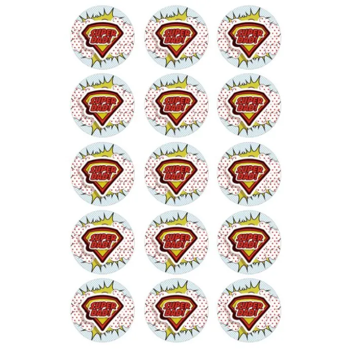Papel de azúcar Super Dad 5 cm (15) - María Lunarillos