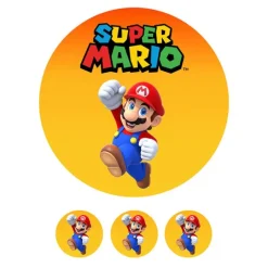 Papel de azúcar Super Mario Bros 20 cm - María Lunarillos