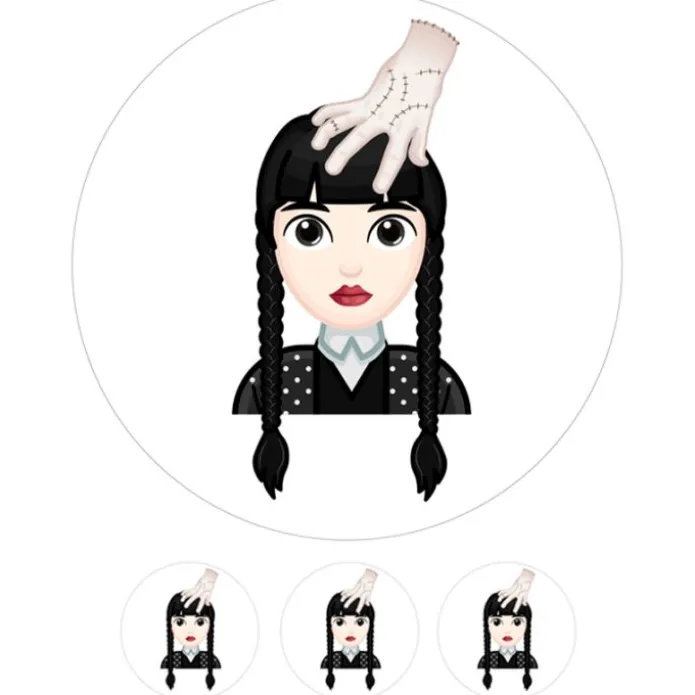 Papel de azúcar Wednesday Addams o Miércoles Addams 20 cm - María Lunarillos