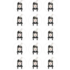 Papel de azúcar Wednesday Addams o Miércoles Addams 5 cm (15) - María Lunarillos