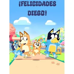 Papel de oblea Bluey - Texto corto personalizado A4 - Impresión personalizada