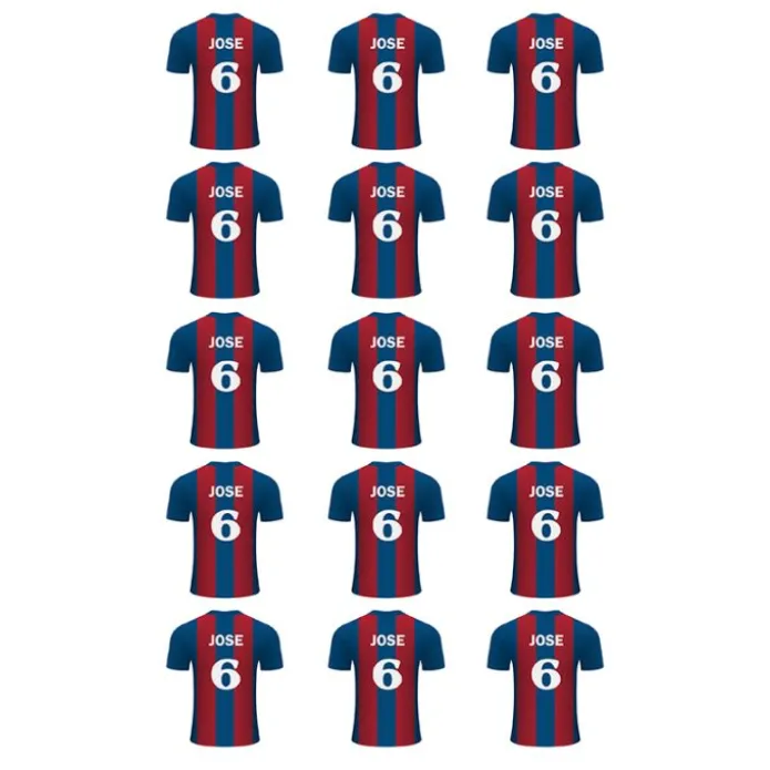 Papel de oblea - Camiseta fútbol Barcelona nombre y número 5 cm (15) - Impresión personalizada