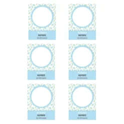 Papel de oblea con foto, nombre y fecha personalizada - Mi Bautizo azul 6 x 8 cm (6)