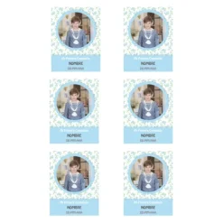 Papel de oblea con foto, nombre y fecha personalizada - Mi primera Comunión azul 6 x 8 cm (6)