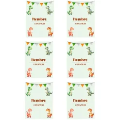 Papel de oblea con nombre y fecha personalizada - Dinosaurios 6 x 8 cm (6)
