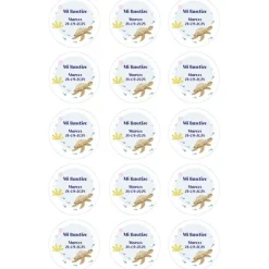 Papel de oblea - 15 diseños iguales en Círculos de 5 cm Nombre y fecha Mi Bautizo 3 - Impresión personalizada