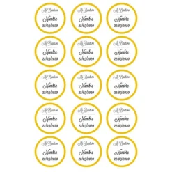 Papel de oblea - 15 diseños iguales en Círculos de 5 cm Nombre y fecha Mi bautizo - Impresión personalizada