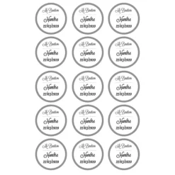 Papel de oblea - 15 diseños iguales en Círculos de 5 cm Nombre y fecha Mi bautizo - Impresión personalizada
